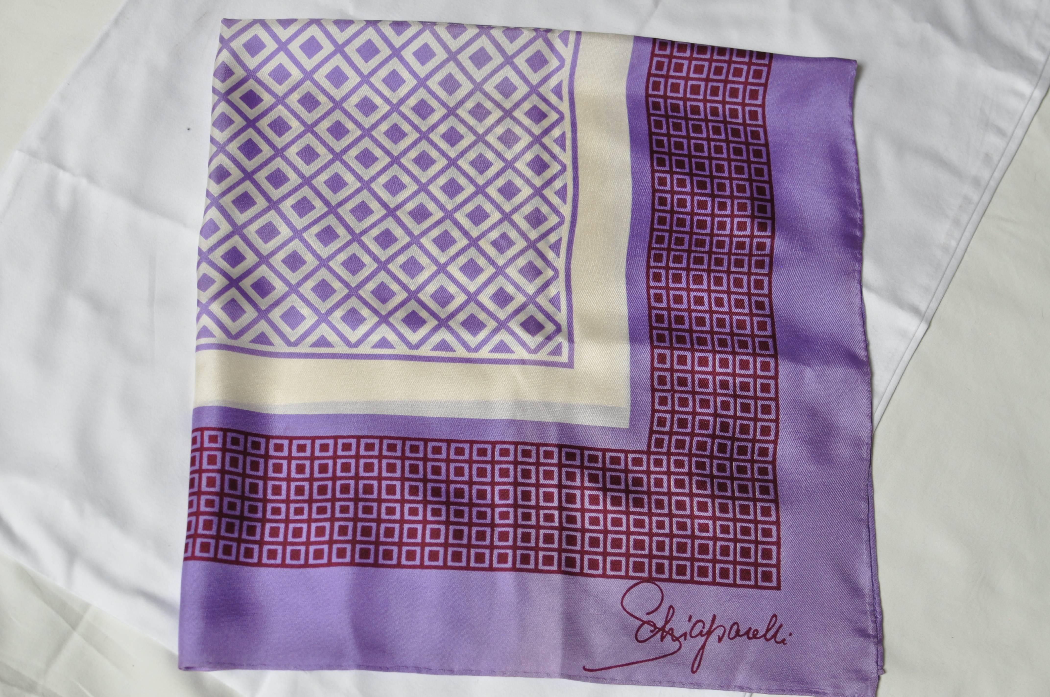 Late 60s/Early 70s Elsa Schiaparelli Silk Scarf In Good Condition In Port Hope, ON