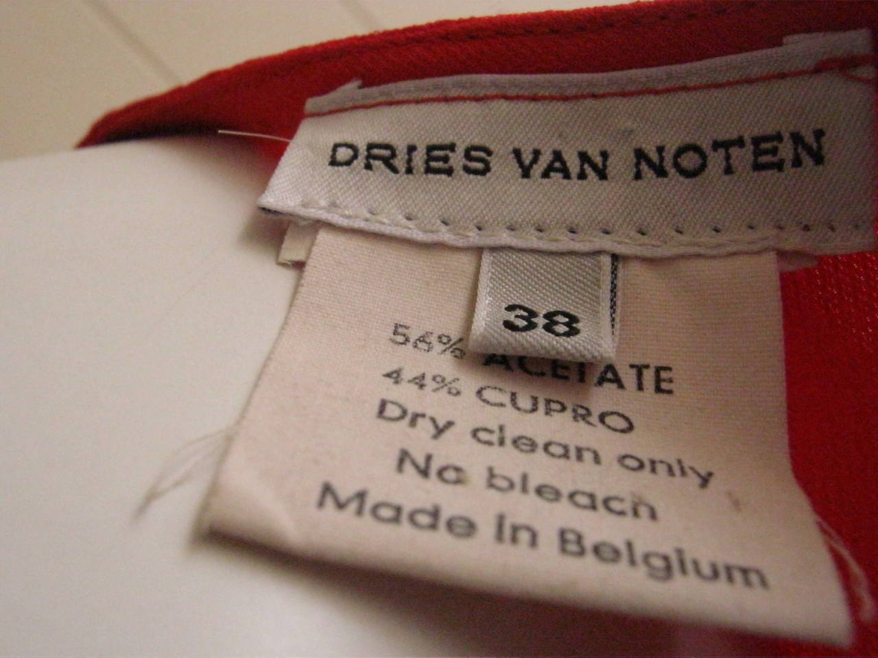 1990s Dries Van Noten Simple Red Dress (38) 1