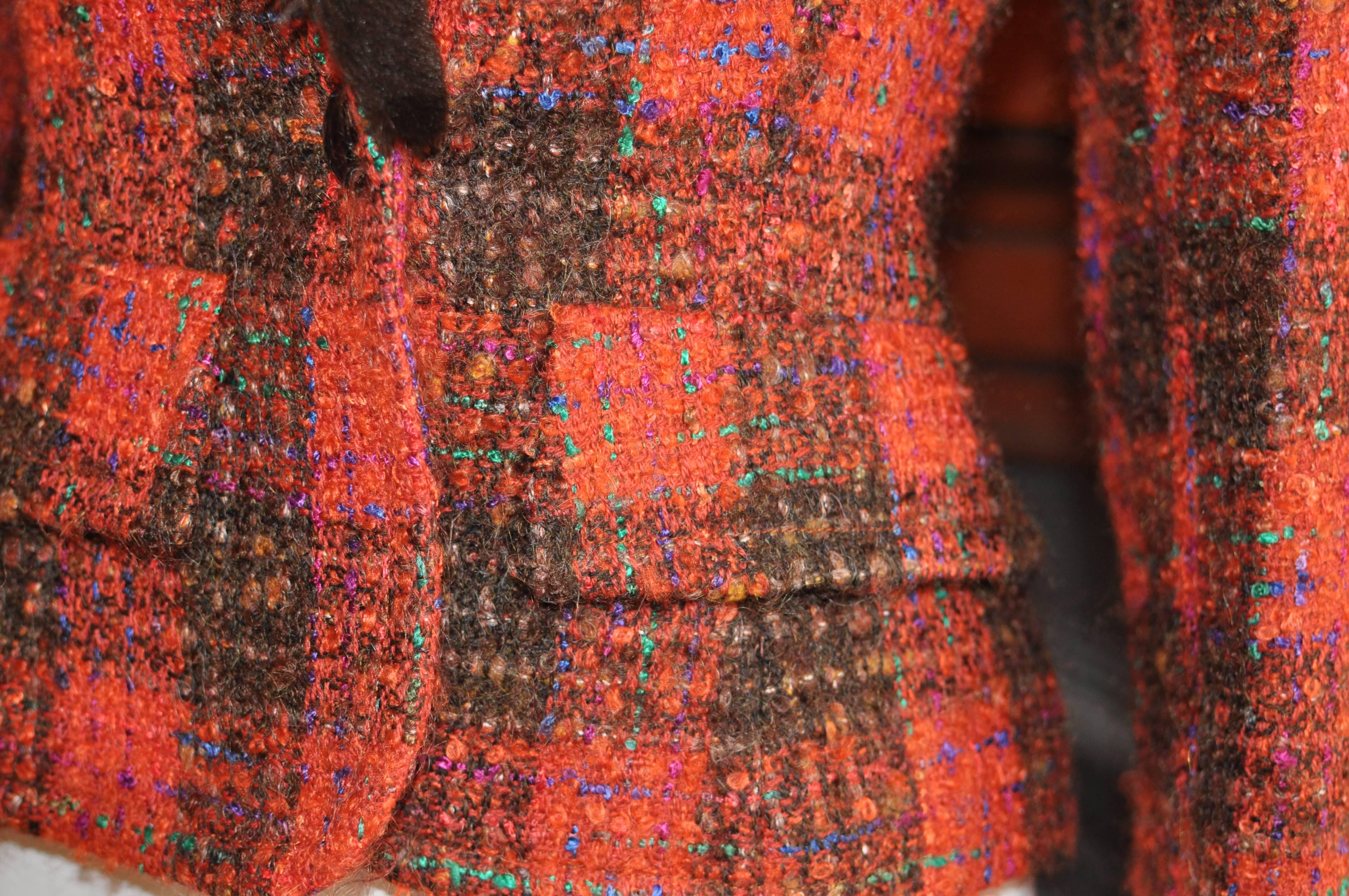 1980s Nina Ricci Plaid Wool/Mohair Jacket 36 Fr 1