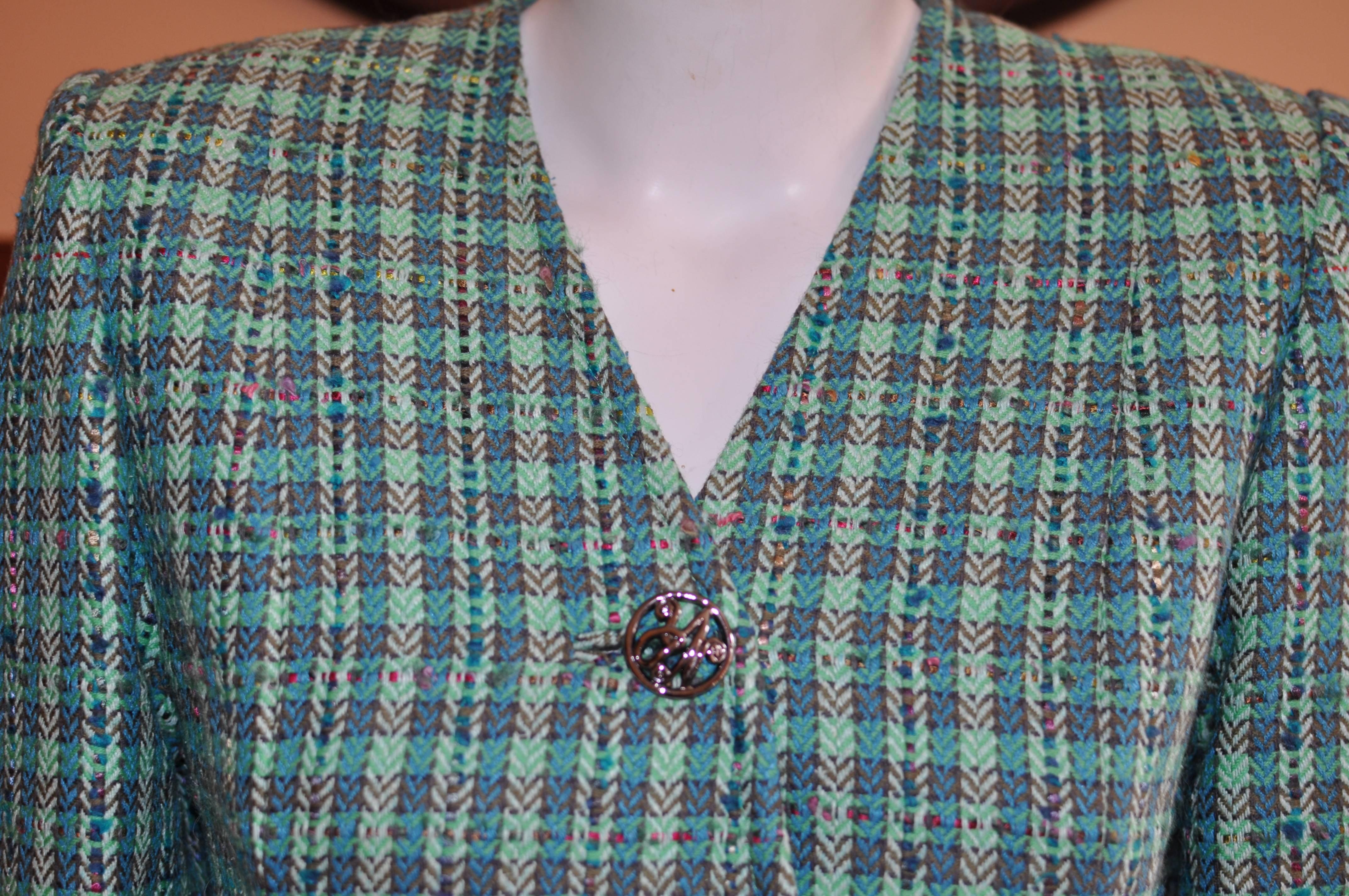 1980s Nina Ricci Silk/Wool Tweed Jacket 36Fr In Excellent Condition In Port Hope, ON