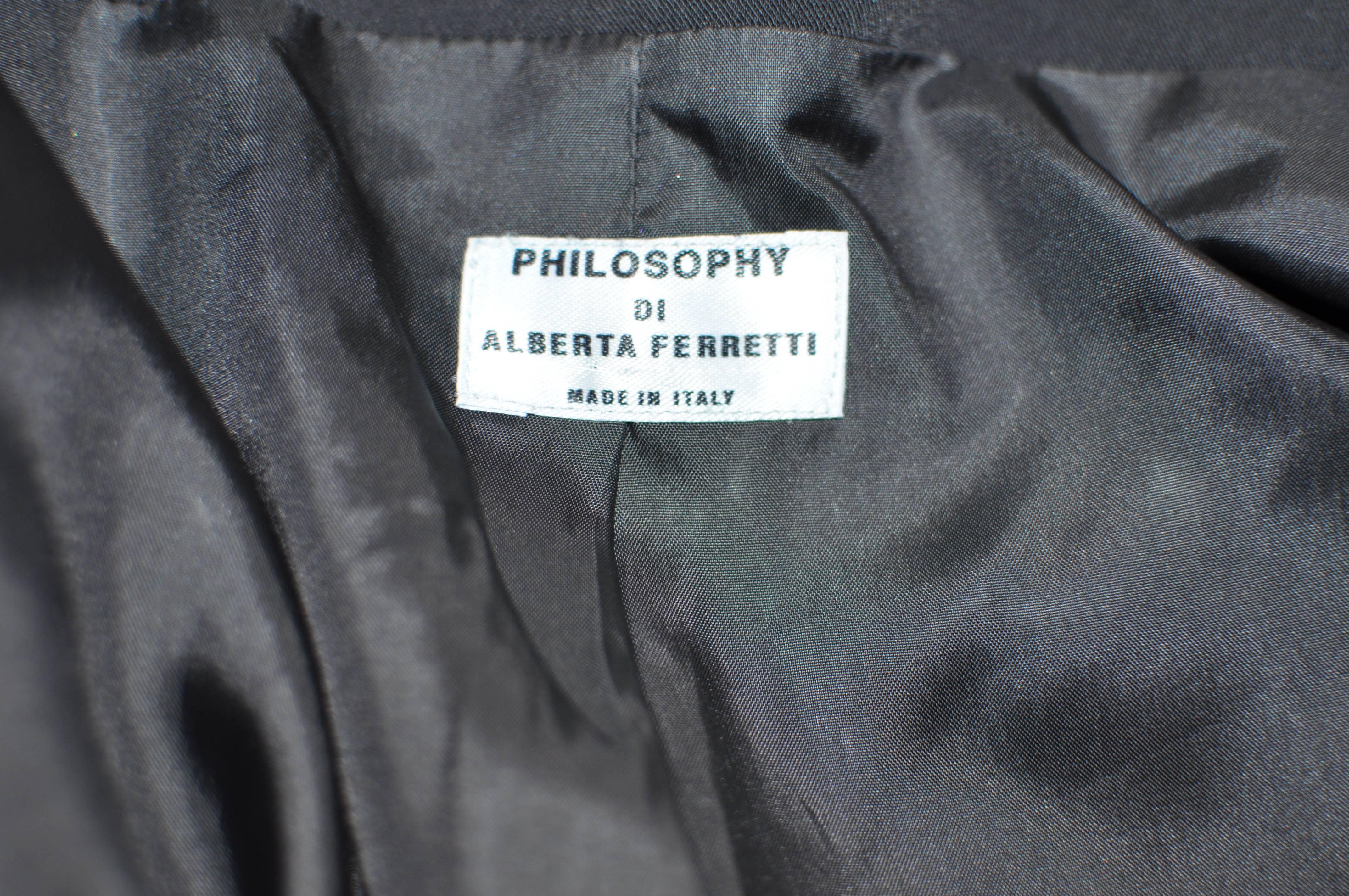 Philosophy di Alberta Ferretti Black Evening Jacket (48ITL) 2