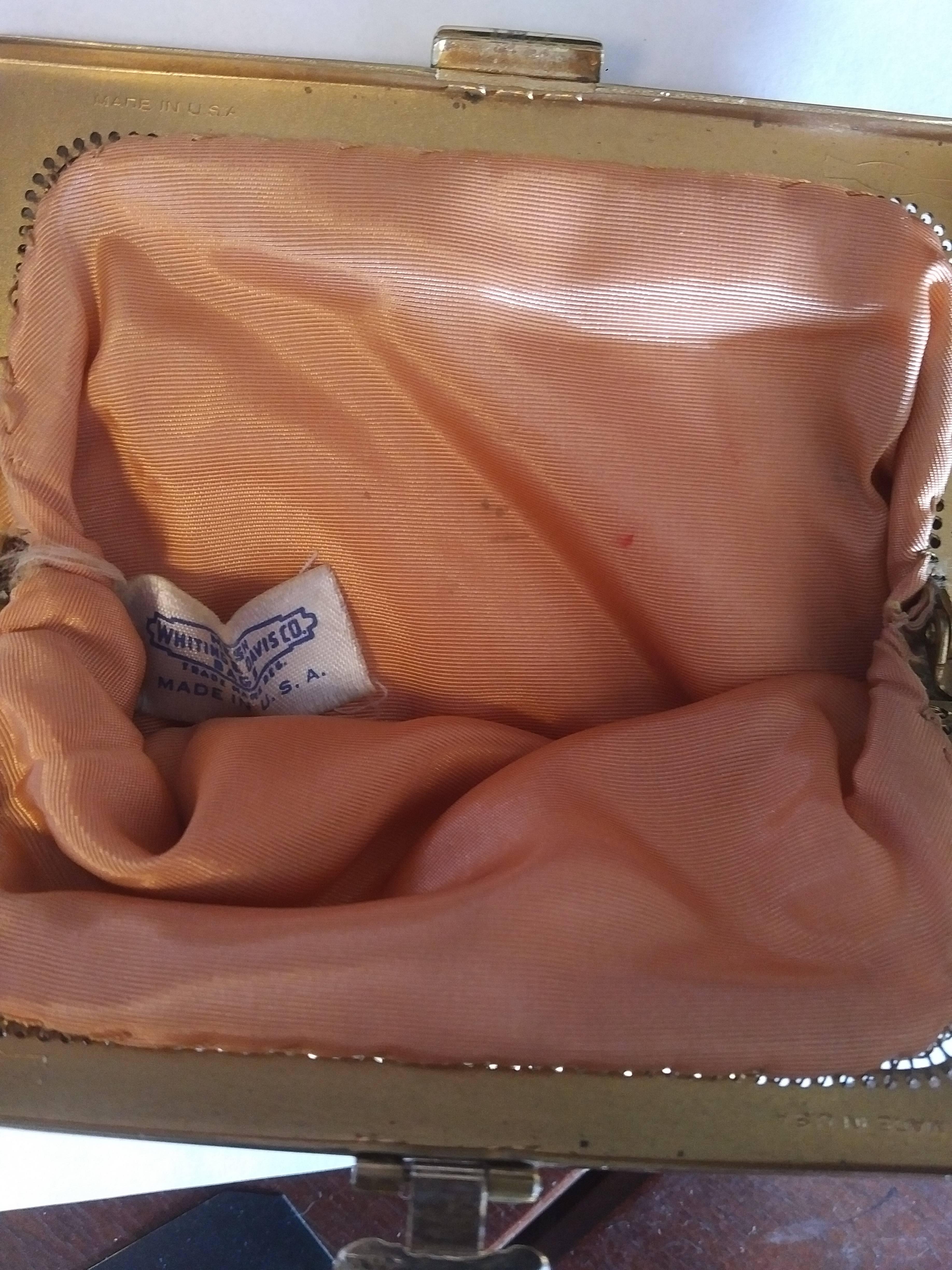 Brown 1960s Whiting & Davis Clutch and Coin Purse
