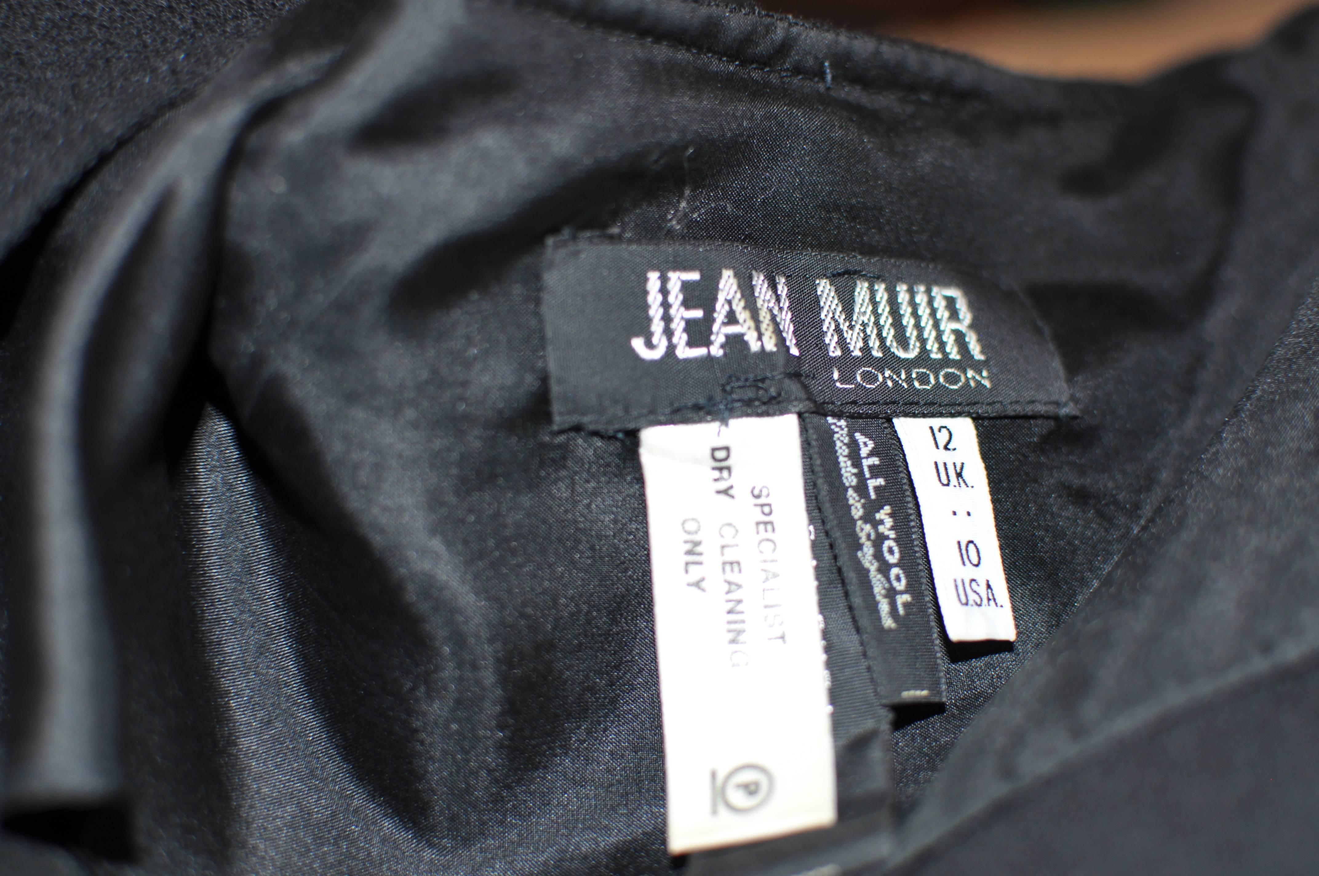 1980s Jean Muir Black Wool Crepe Dress and Jacket  4