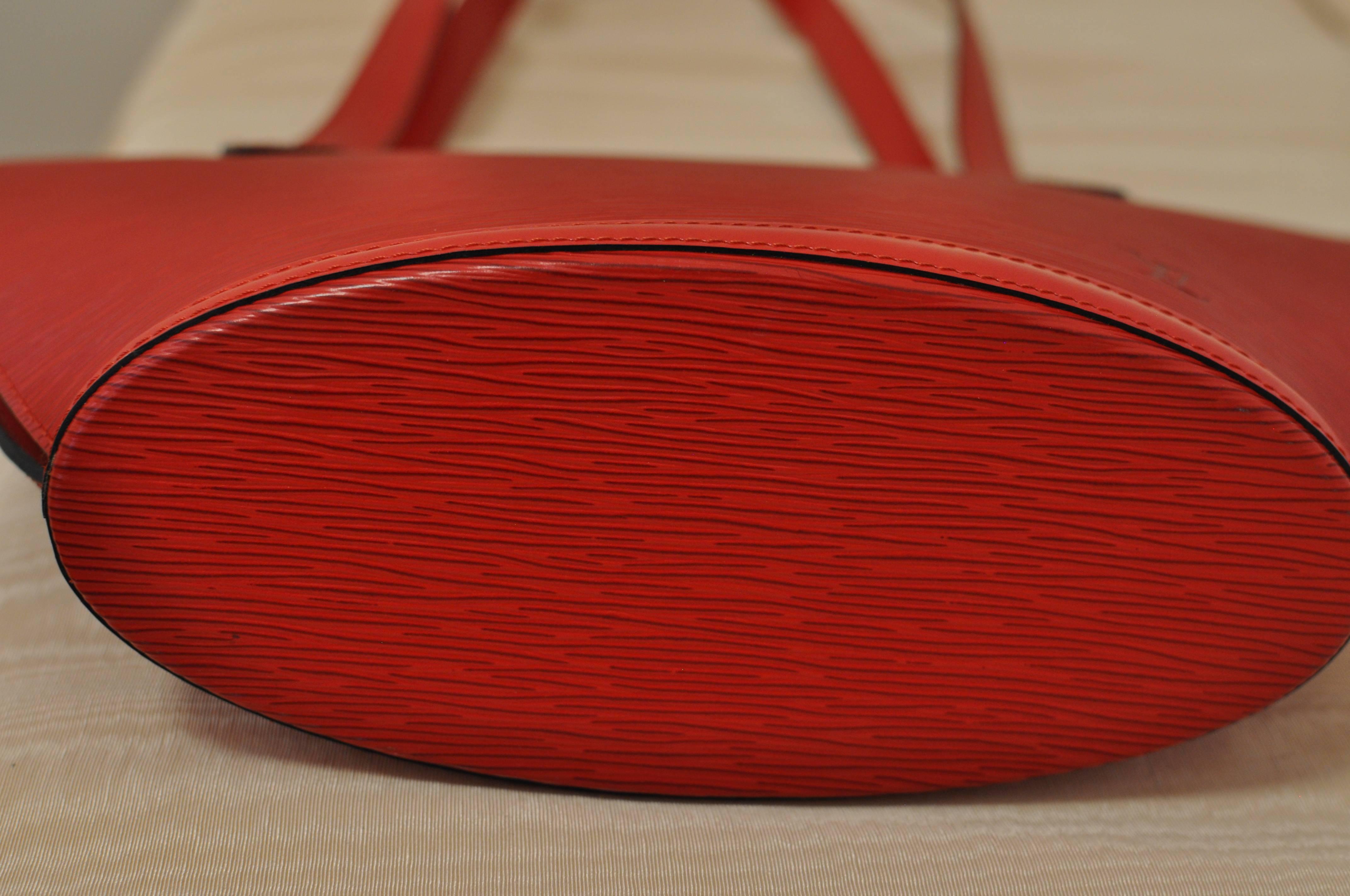 2000 Louis Vuitton Red Epi Saint Jacques Medium Handbag with Dust Bag  5