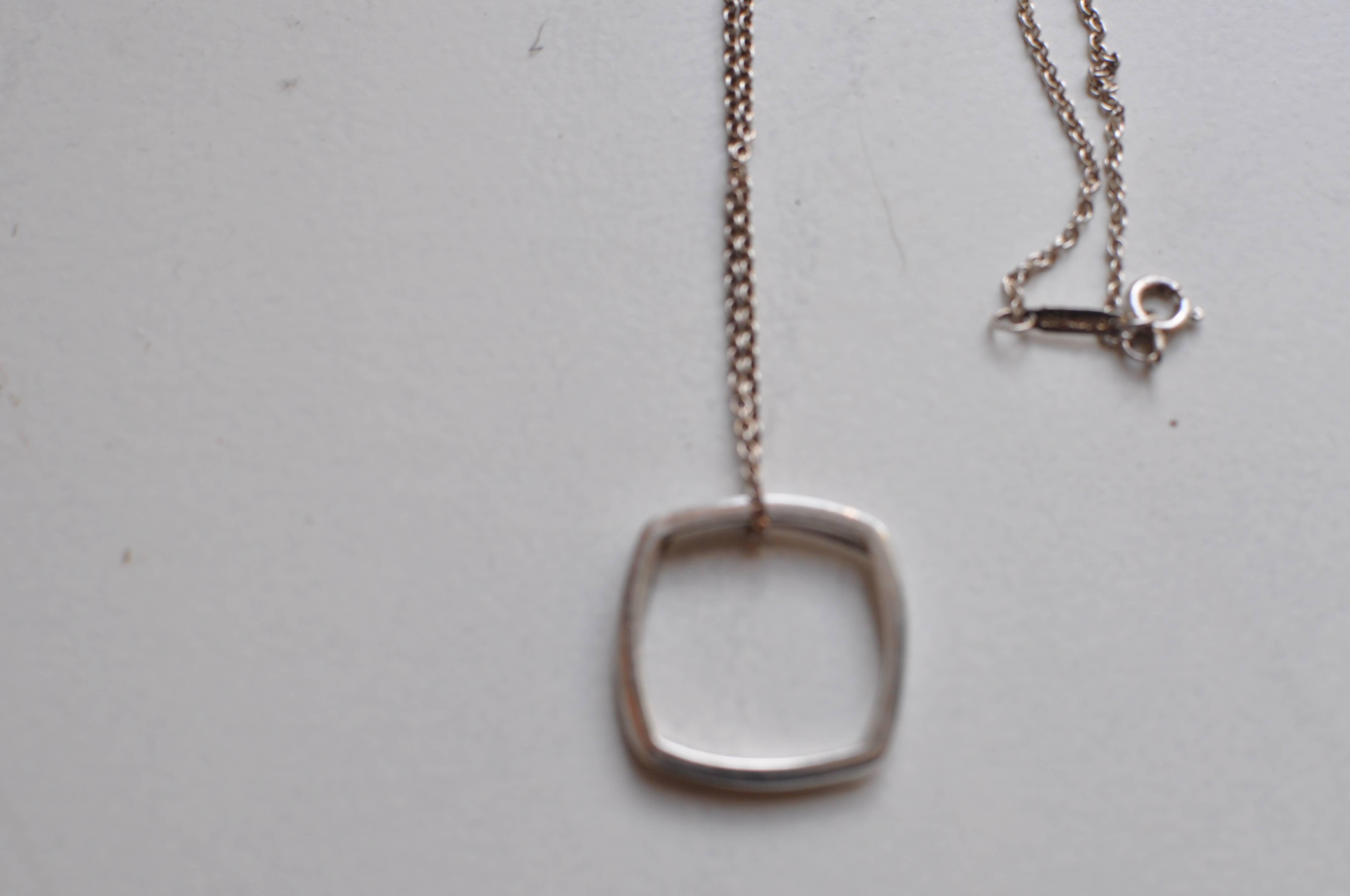 Tiffany & Co. Gehry  Silver Torque Pendant w/Tiffany & Co. Silver Chain In Excellent Condition In Port Hope, ON