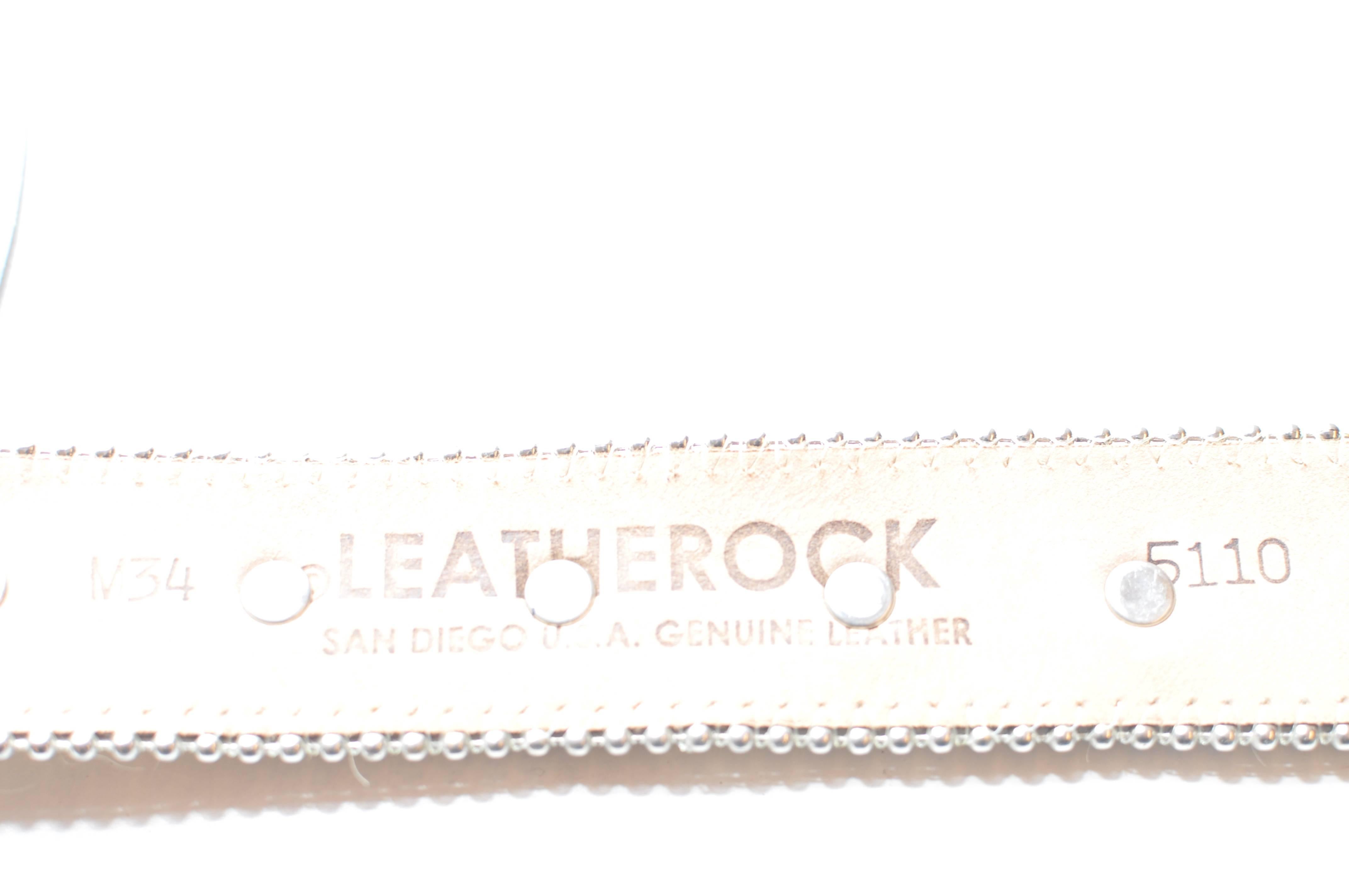 Brown Leatherock Western Pony Hair Belt with Crystals 34