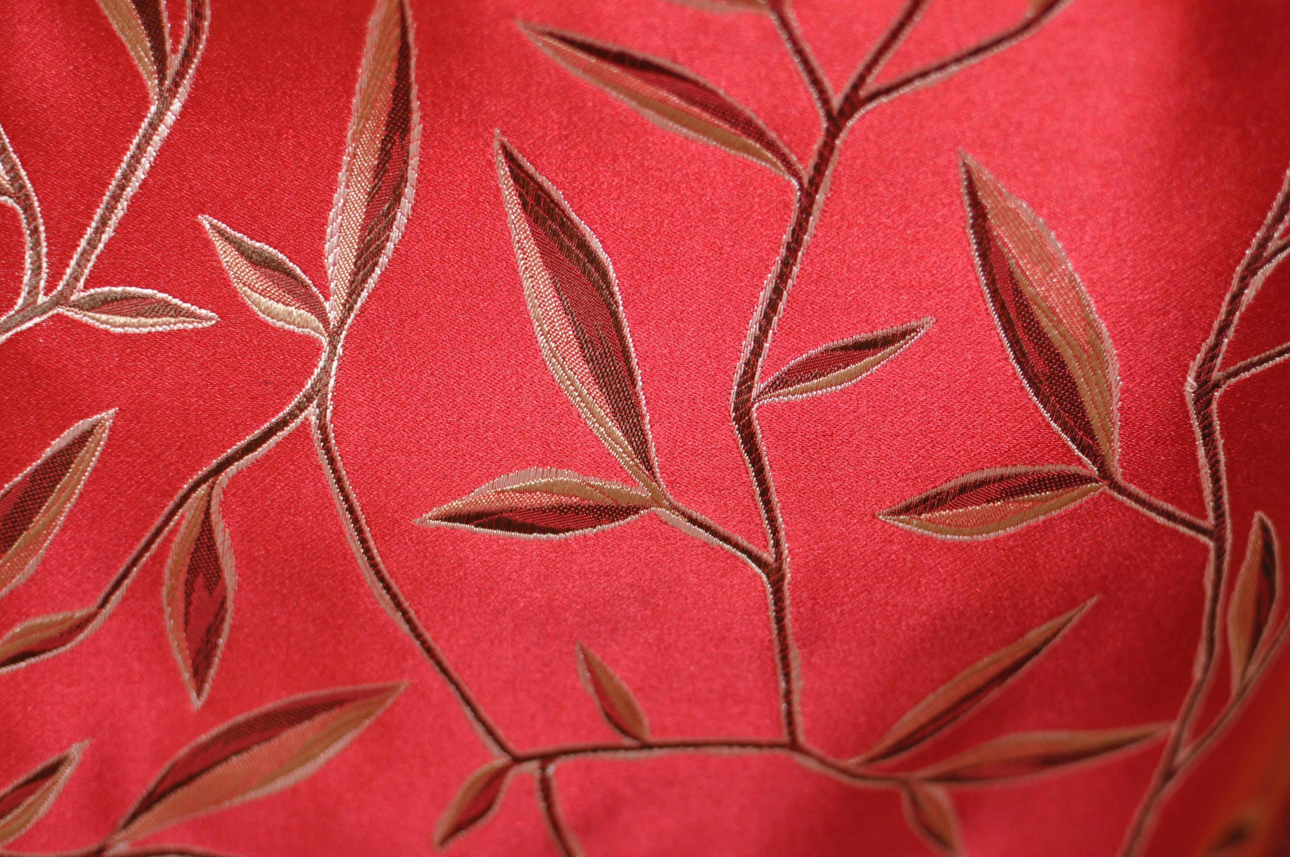 Prada Red Silk Skirt With a Leaf Pattern 38 (ITL) 1