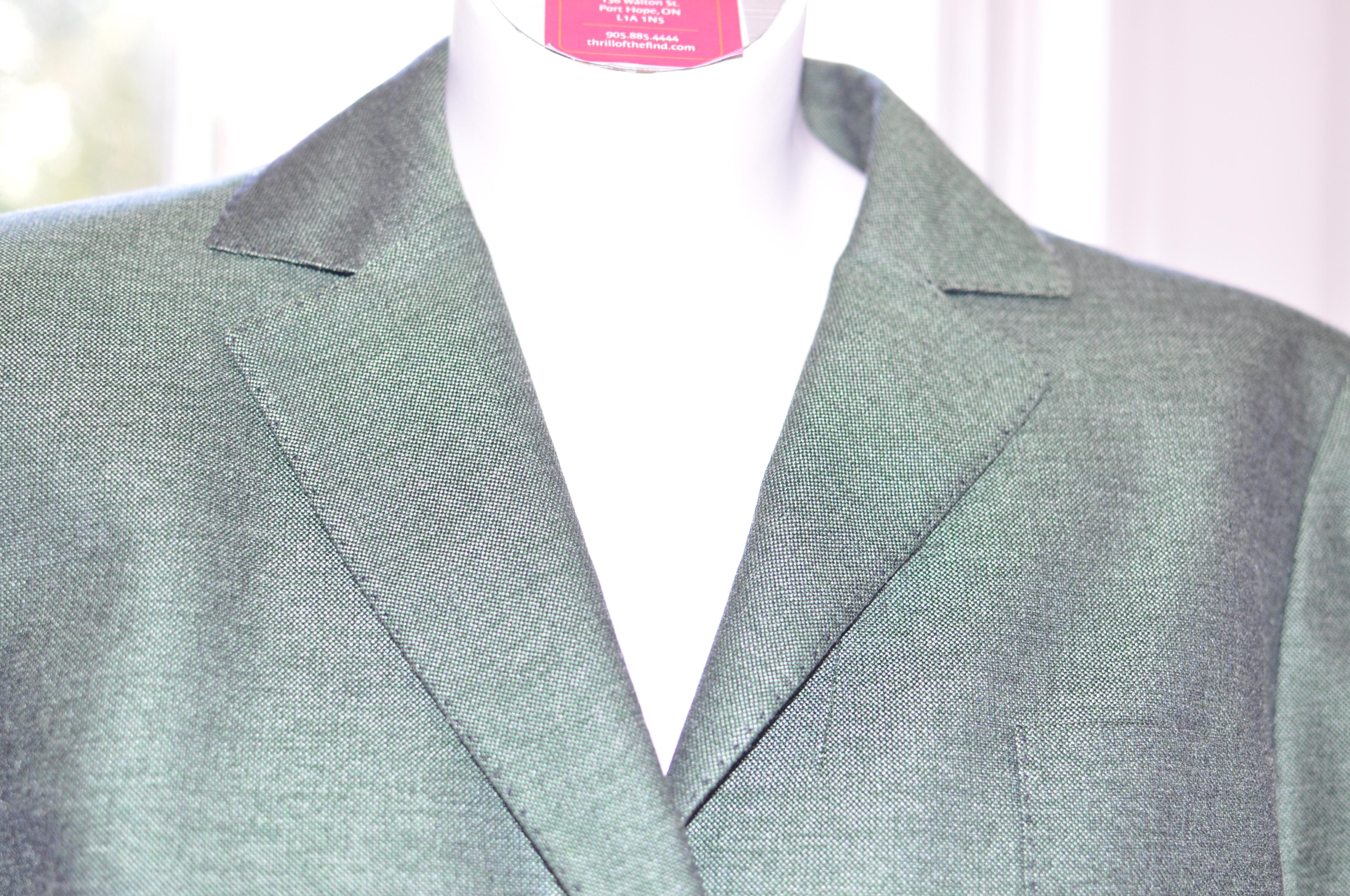 Gray A.K.R.I.S Green Silk Weave Jacket/Blazer Size 14US