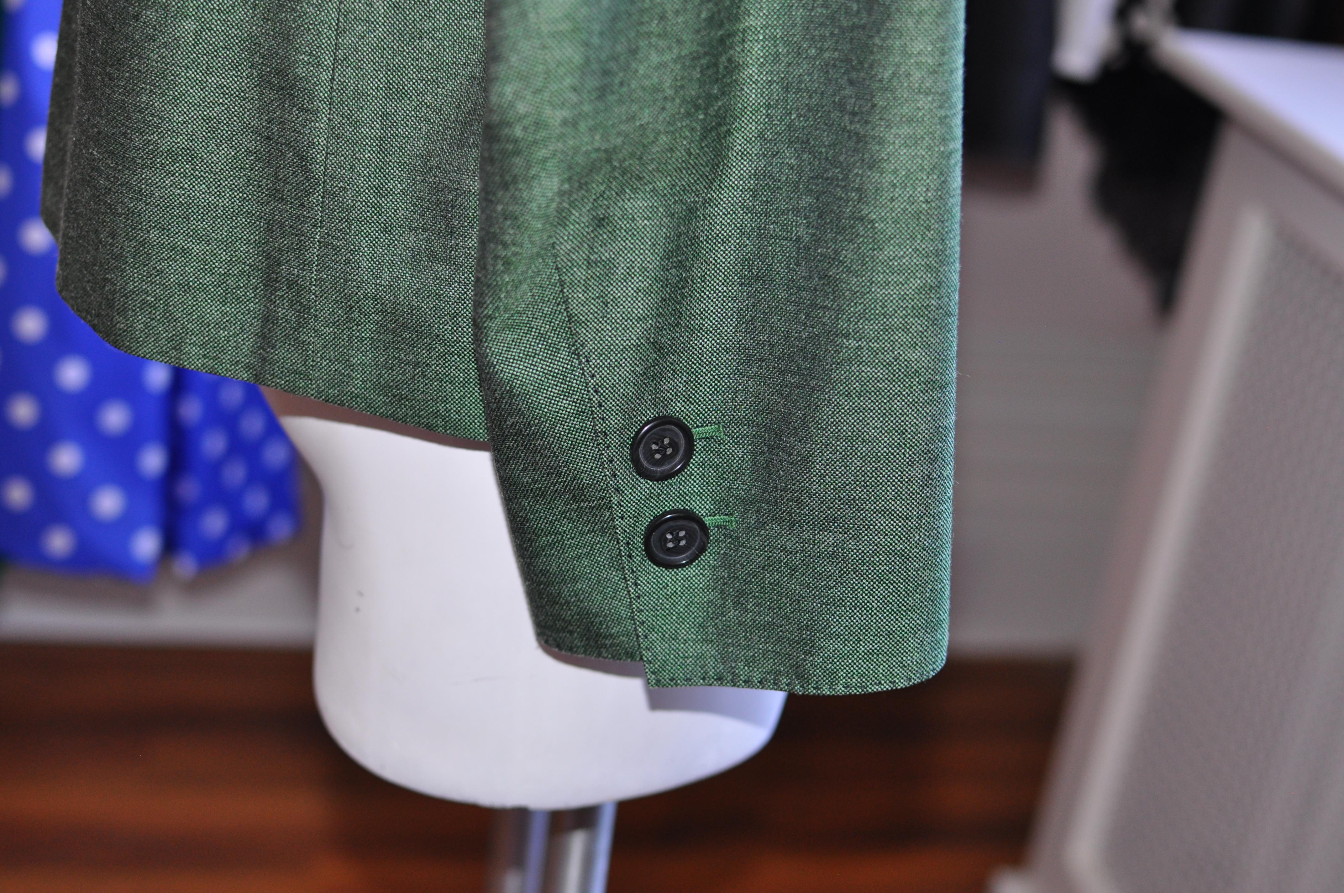 A.K.R.I.S Green Silk Weave Jacket/Blazer Size 14US 2