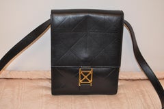 Paloma Picasso Black Leather Cross Body Bag, 1970s