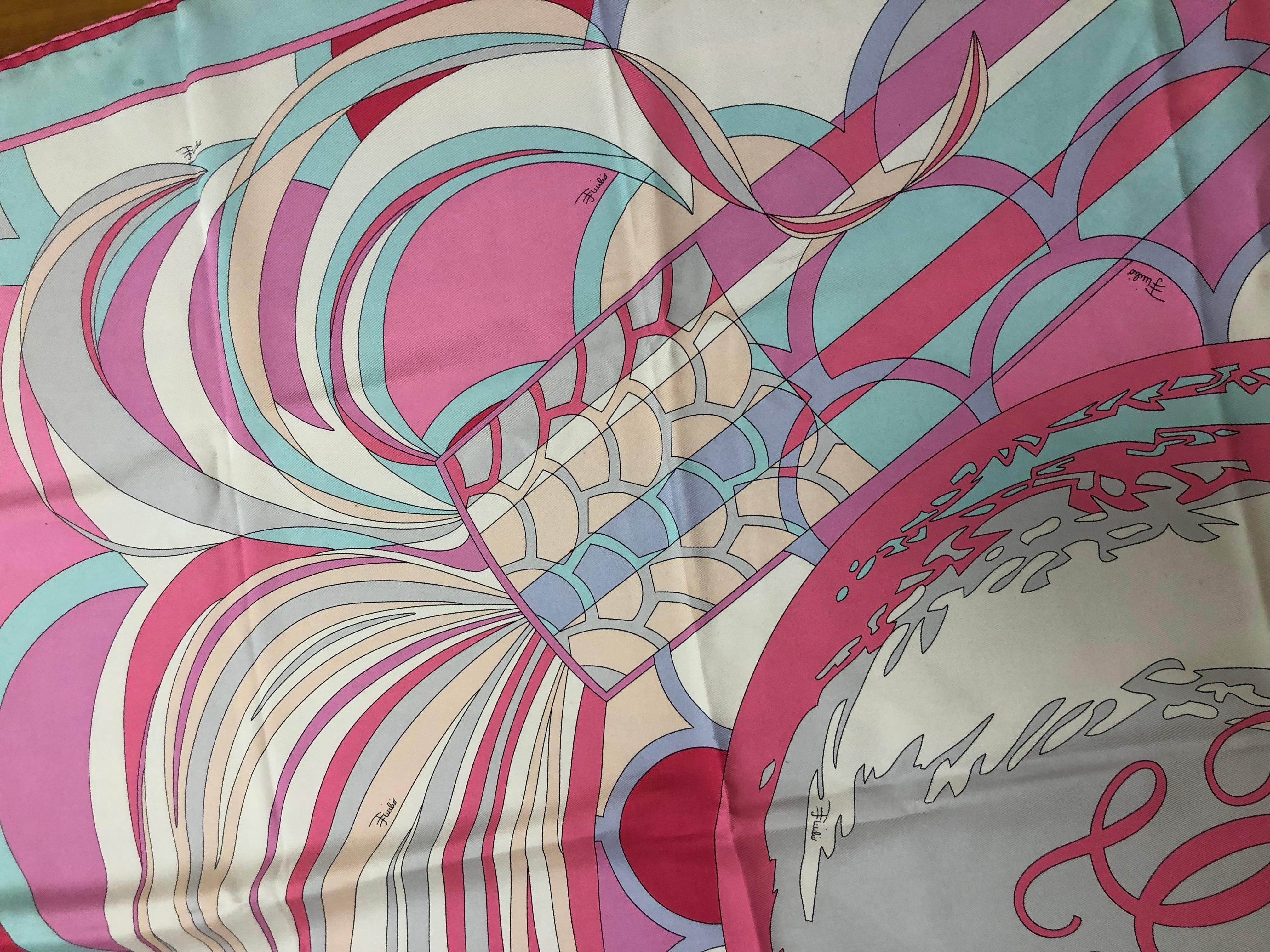 Women's 2007 Emilio Pucci for Guerlain Silk Scarf Limited Edition 34