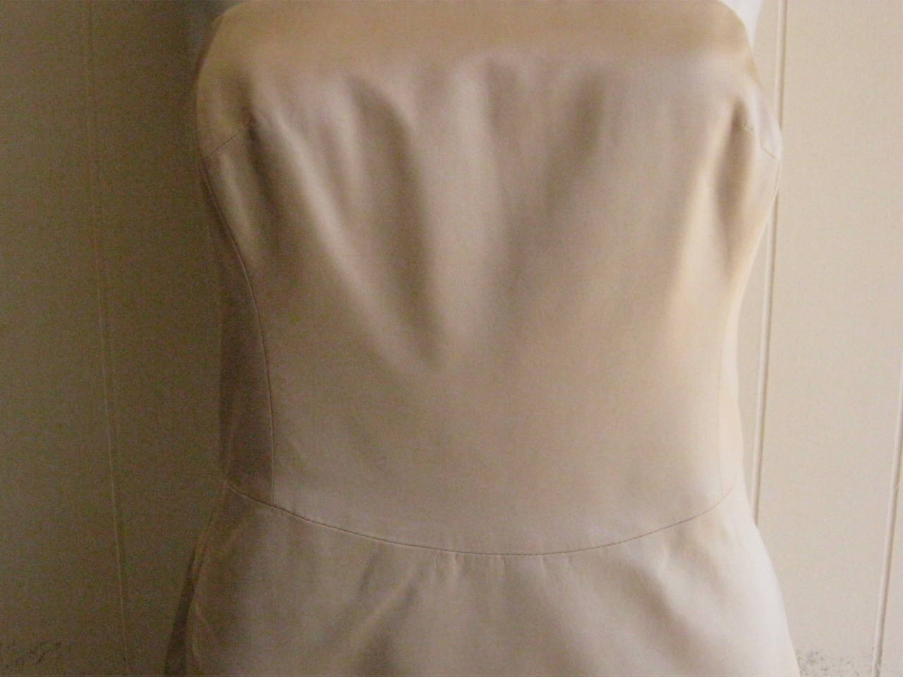 Gray 90s Richard Tyler Couture Evening Strapless Train Gown with Stole (8)