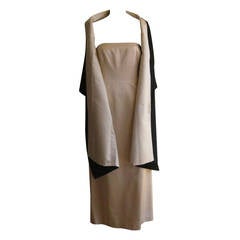 90s Richard Tyler Couture Evening Strapless Train Gown with Stole (8)