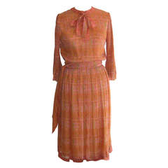 1970s Tracey Lowe Silk Chiffon Boho Dress
