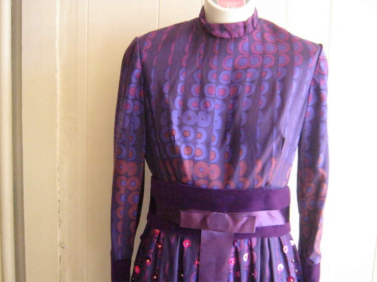 Women's Late 60s Gino Charles Op Art Gown