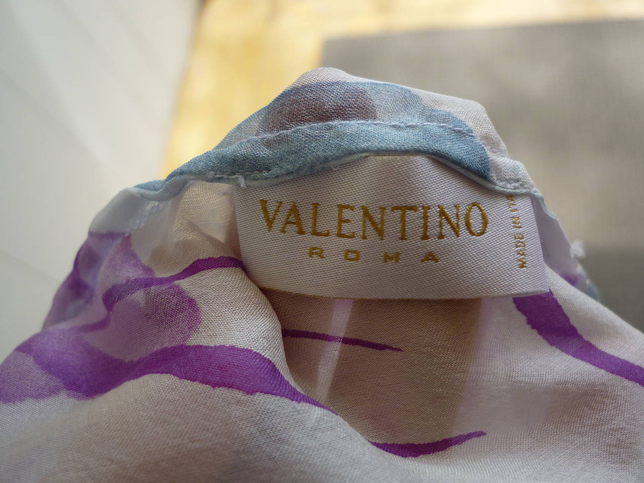 Women's 1990s Valentino Sheer Silk Signed Blouse