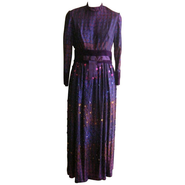 Late 60s Gino Charles Op Art Gown