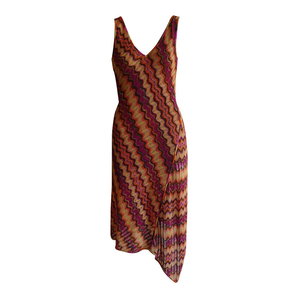 Missoni Orange Label Zig Zag Crochet Dress