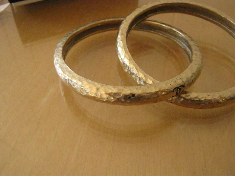 Women's CHANEL 2007P Interlocked Gold Tone Bangles