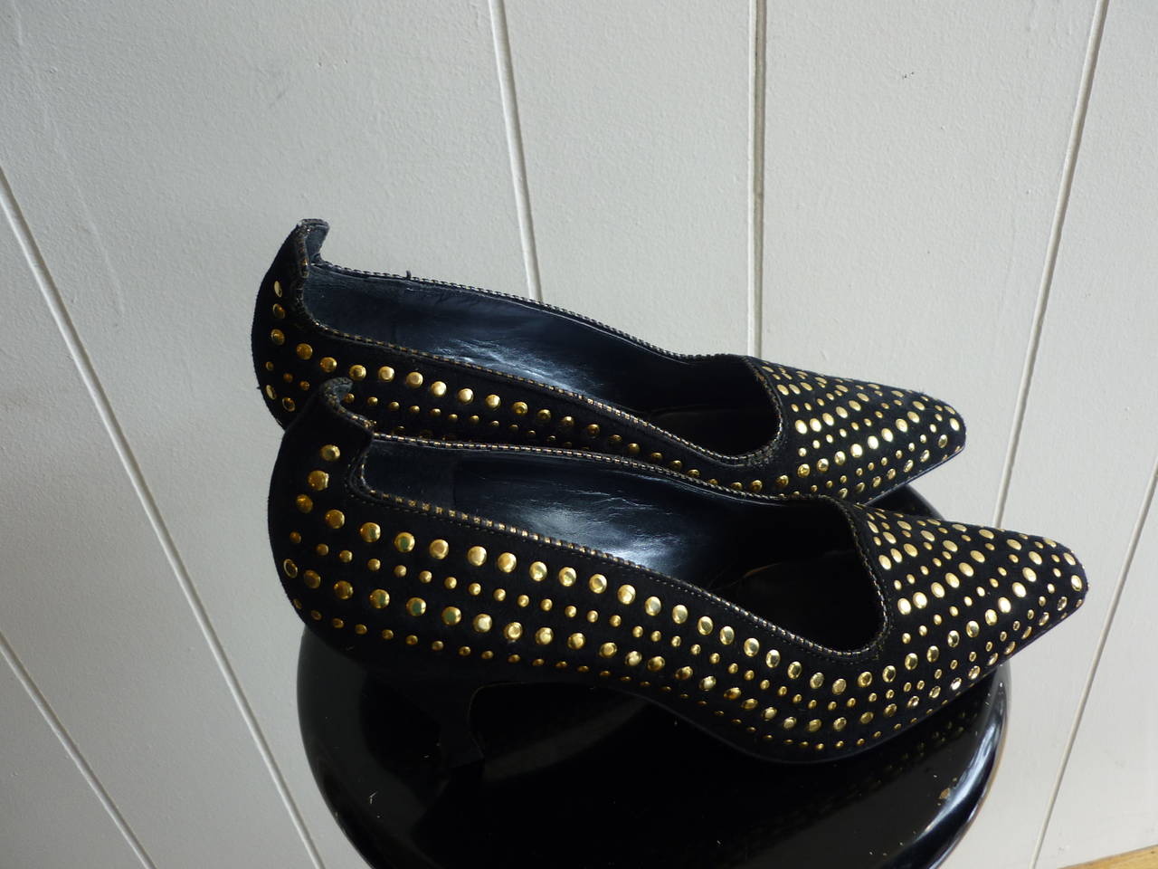 El Vaquero Black Studded Suede Shoes (36) Never Worn 2