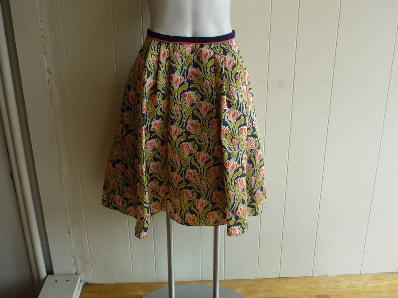 Jason Wu Splendid Box Pleat Silk Floral Skirt at 1stDibs