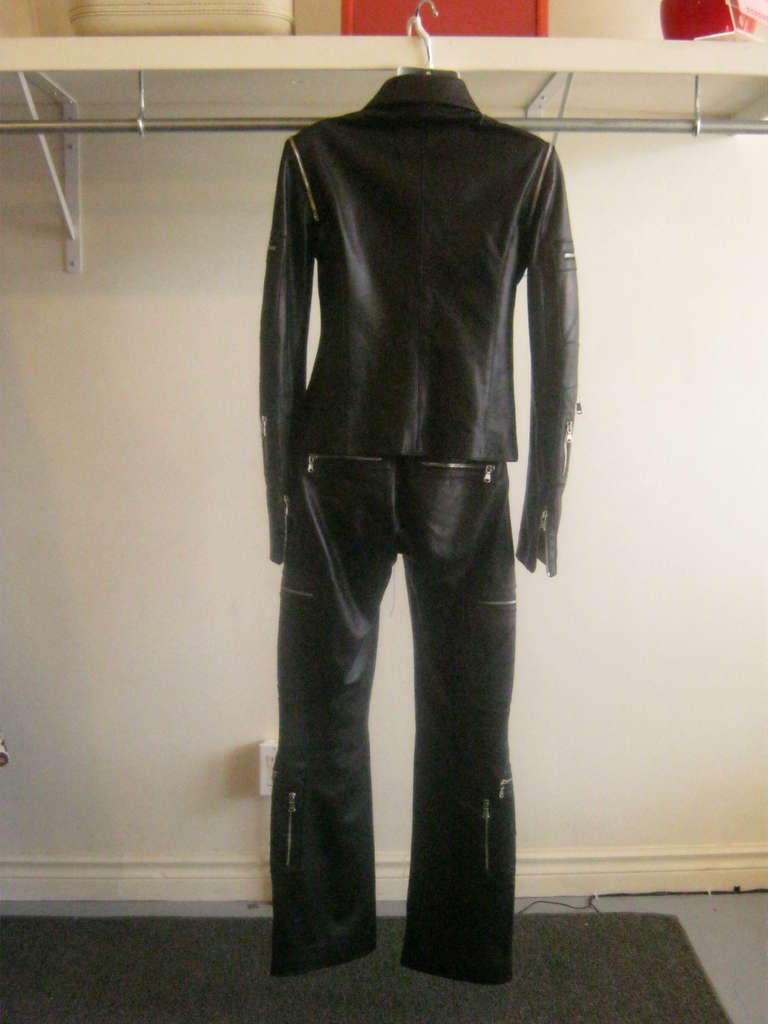 2000s Dolce & Gabbana Biker Chick Leather Suit In Excellent Condition In Port Hope, ON
