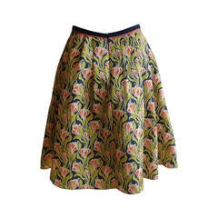 Jason Wu Splendid Box Pleat Silk Floral Skirt