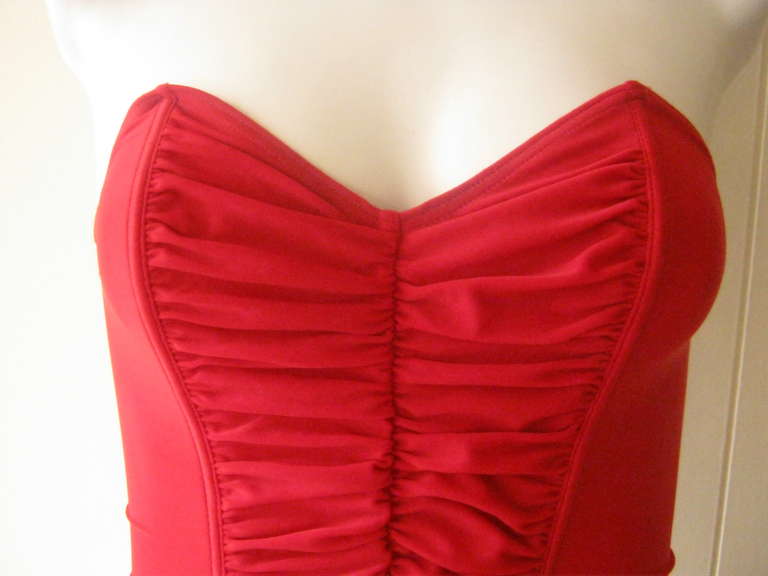 Red 80s Pierre Balmain Bustier (38fr)