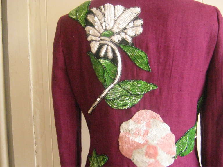 Women's 1990s Dolce & Gabbana Floral Sequin Design Jacket