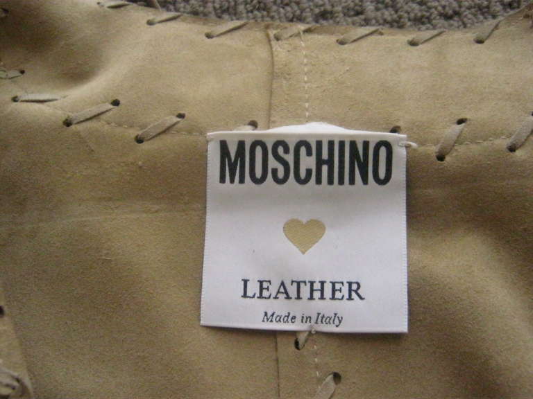 1980s Moschino Leather Fringed Suede Jacket 3
