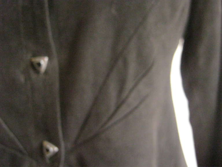 1980s Jean Muir Black Suede Jacket In Excellent Condition In Port Hope, ON