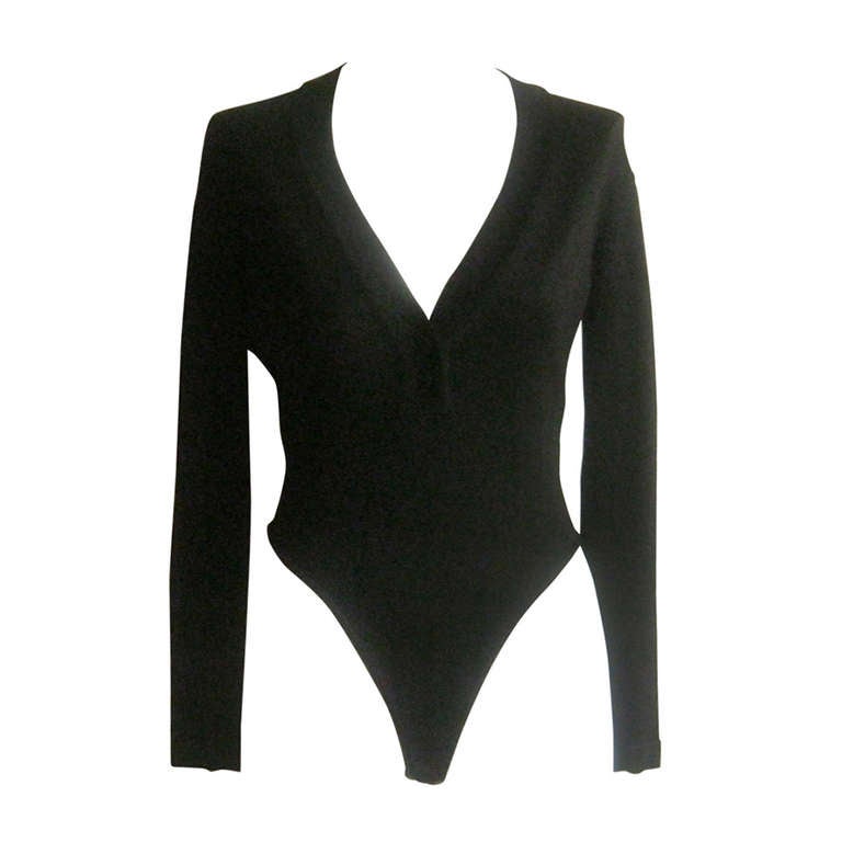 1980s Azzedina Alaia Black Bodysuit