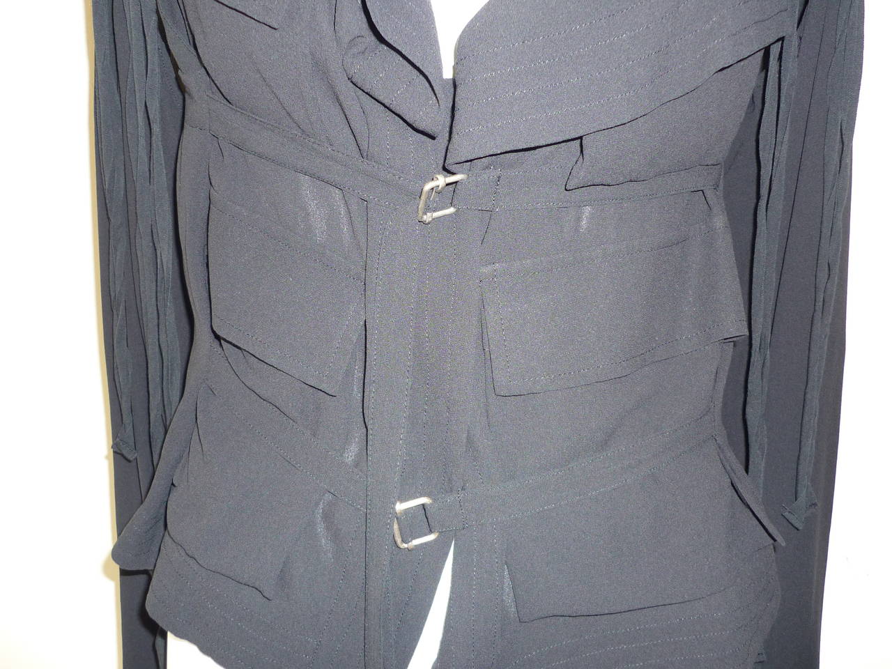 1990s Ann Demeulemeester Deconstructed Silk Jacket (40) 2