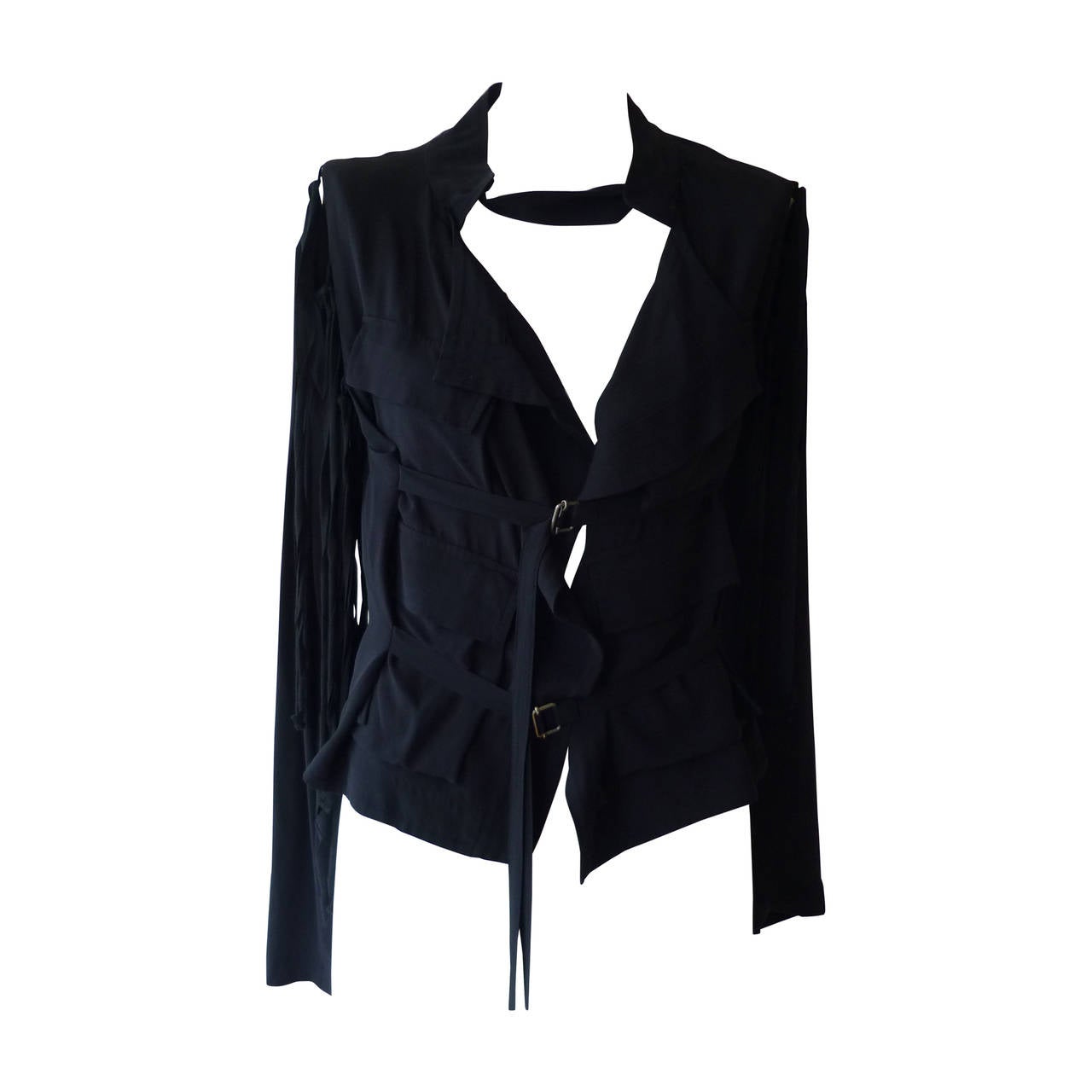 1990s Ann Demeulemeester Deconstructed Silk Jacket (40)