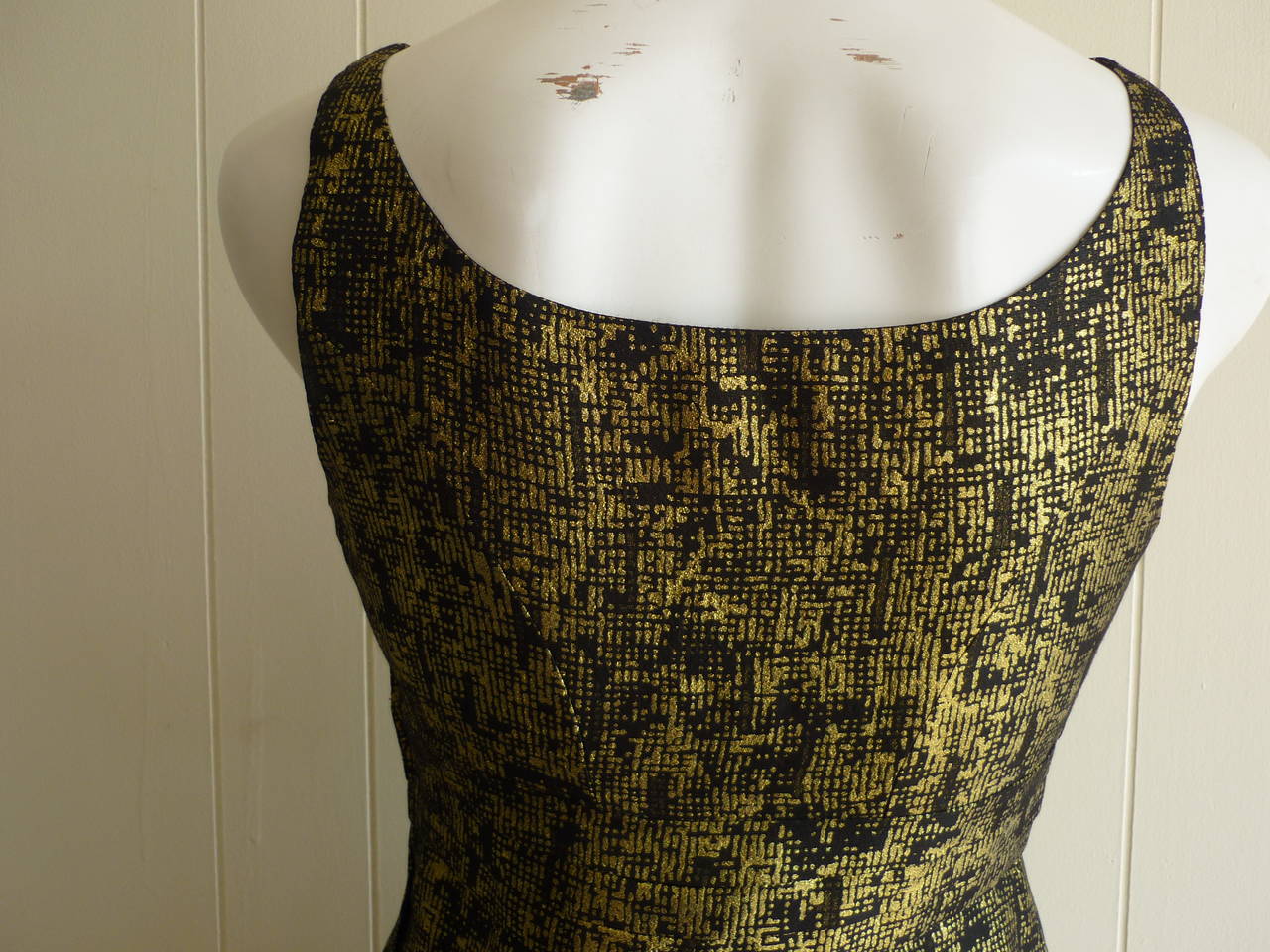Moschino Cheap & Chic Black & Gold Metallic Silk Blend Dress (40 Itl) 1