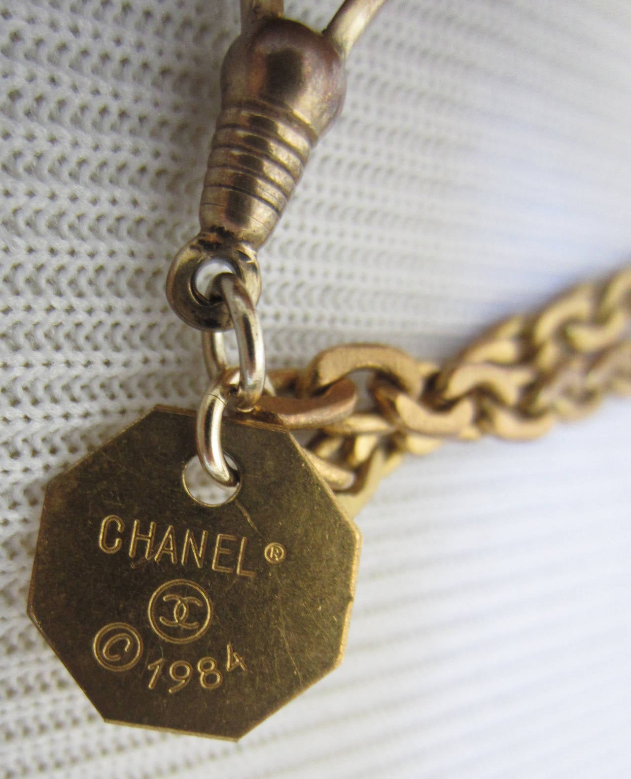 Chic Chanel Long Necklace with Crystals In Excellent Condition In Port Hope, ON