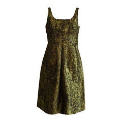 Moschino Cheap & Chic Black & Gold Metallic Silk Blend Dress (40 Itl)