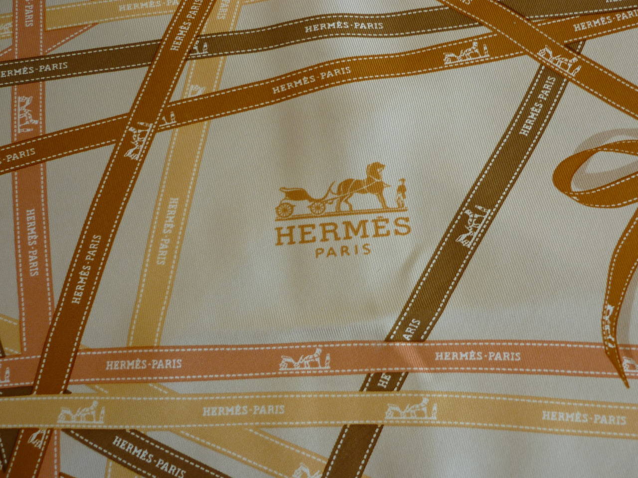 HERMES Silk Pointu Bolduc Vintage Scarf by Jean Louis Dumas In Excellent Condition In Port Hope, ON