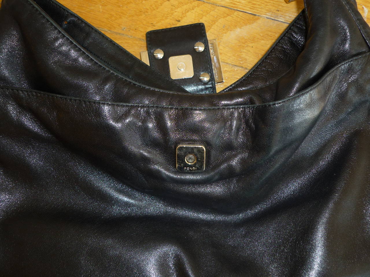 FENDI Soft Black Leather Hobo 2