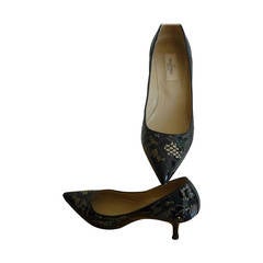 2011 Valentino Black Lace Effect Patent Leather Shoes (37)