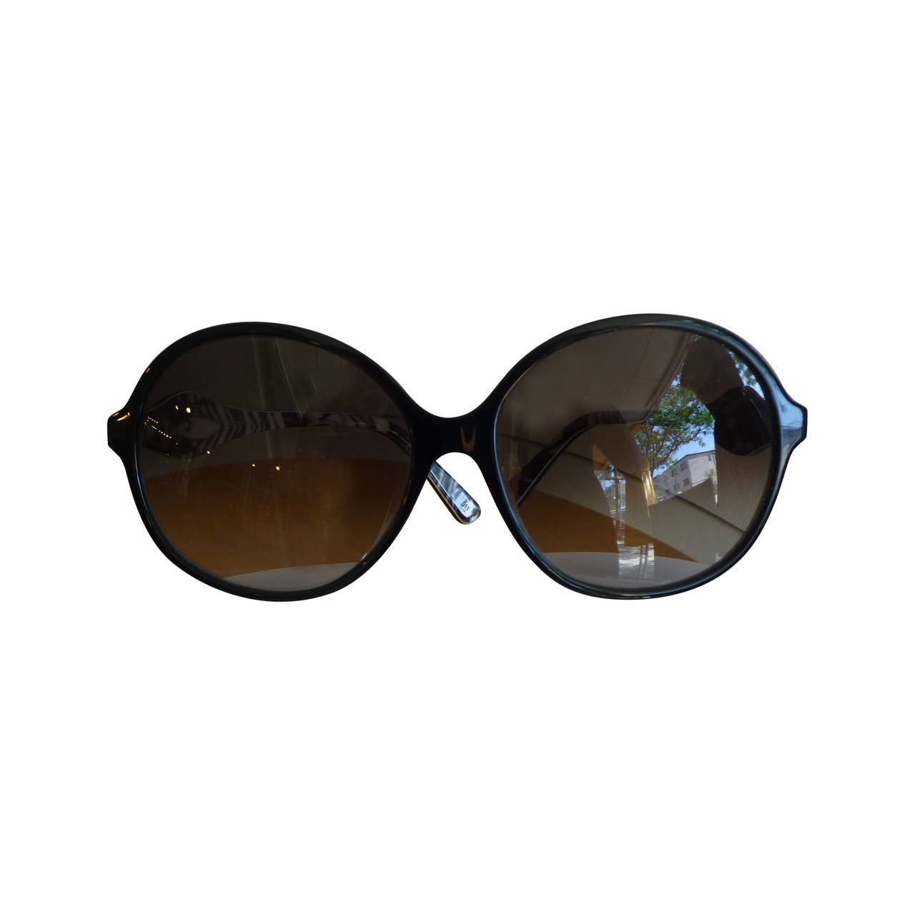 Emilio Pucci Black Oversized Round Sunglasses
