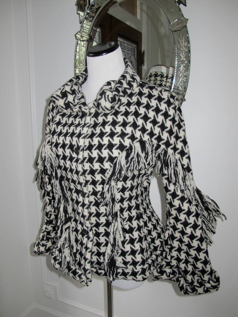 Houndstooth Fringed Yohji Yamamoto Jacket