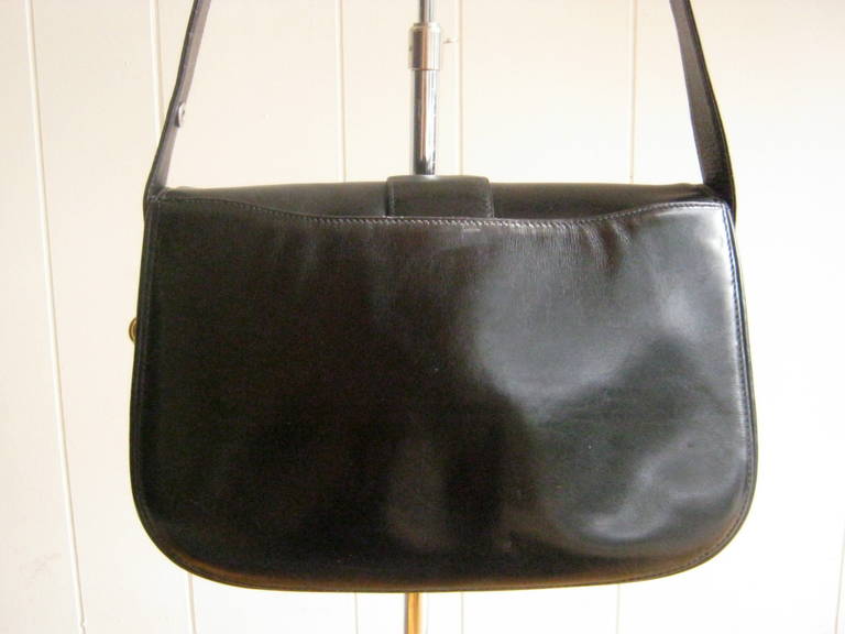 1970s Gucci Black Leather Bag at 1stDibs