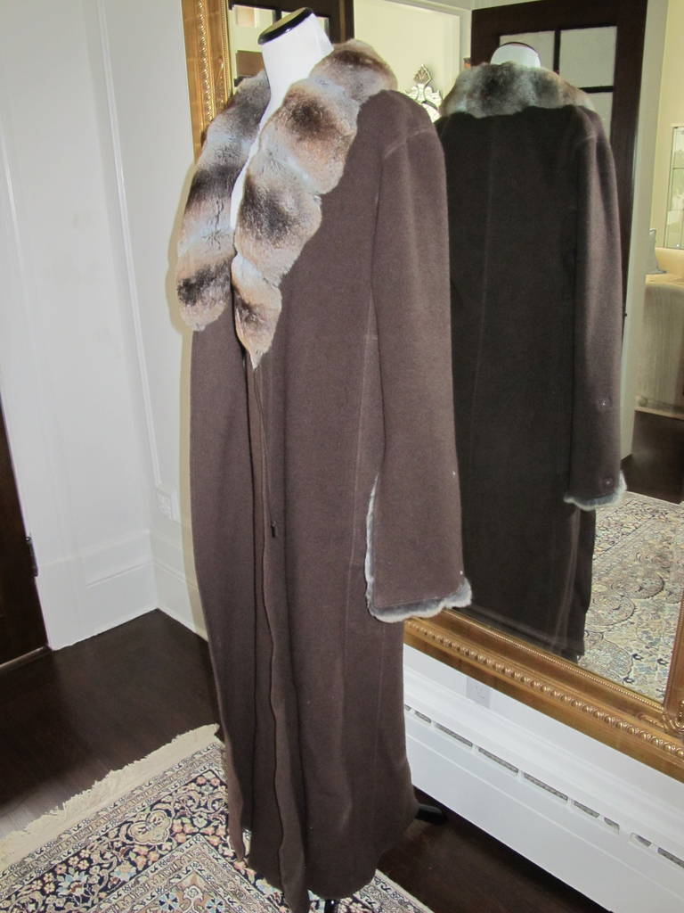 Fendi Chinchilla and Cashmere Maxi Coat Estimated Size Medium 1