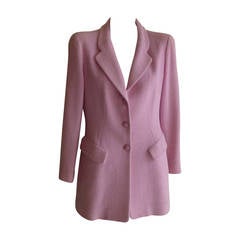 1996C CHANEL Long Pink Wool Jacket (44 Fr)