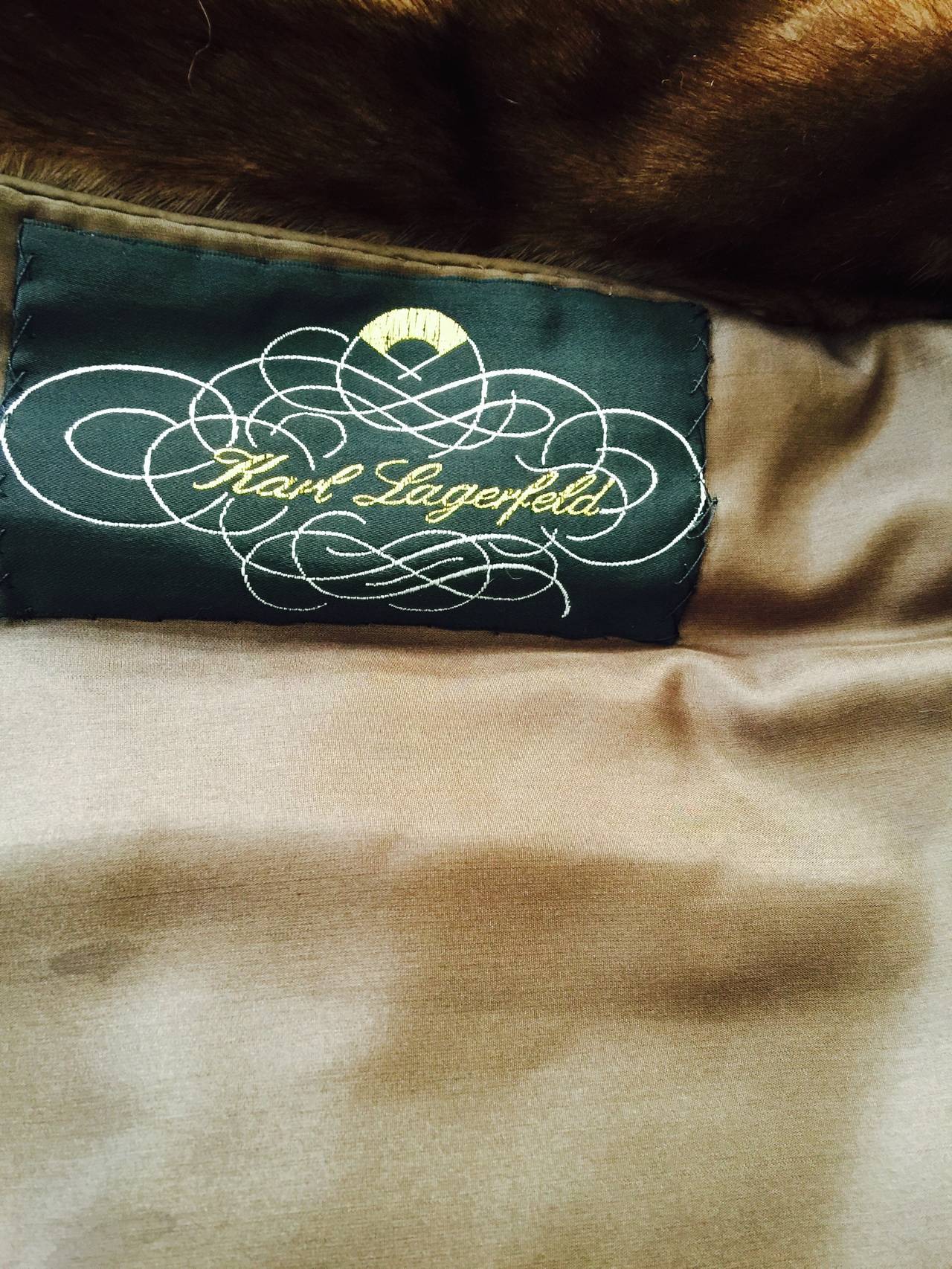 Women's Lagerfeld for Natural Furs Luxurious Full Length Mink Coat Size 8