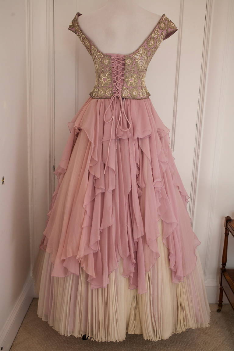 Eavis & Brown Fairy Tale Like Ball Skirt and Bustier Gown In Excellent Condition In Port Hope, ON