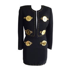 Stunning 1980s Moschino Couture "Sewing" Skirt Suit 42 (itl)