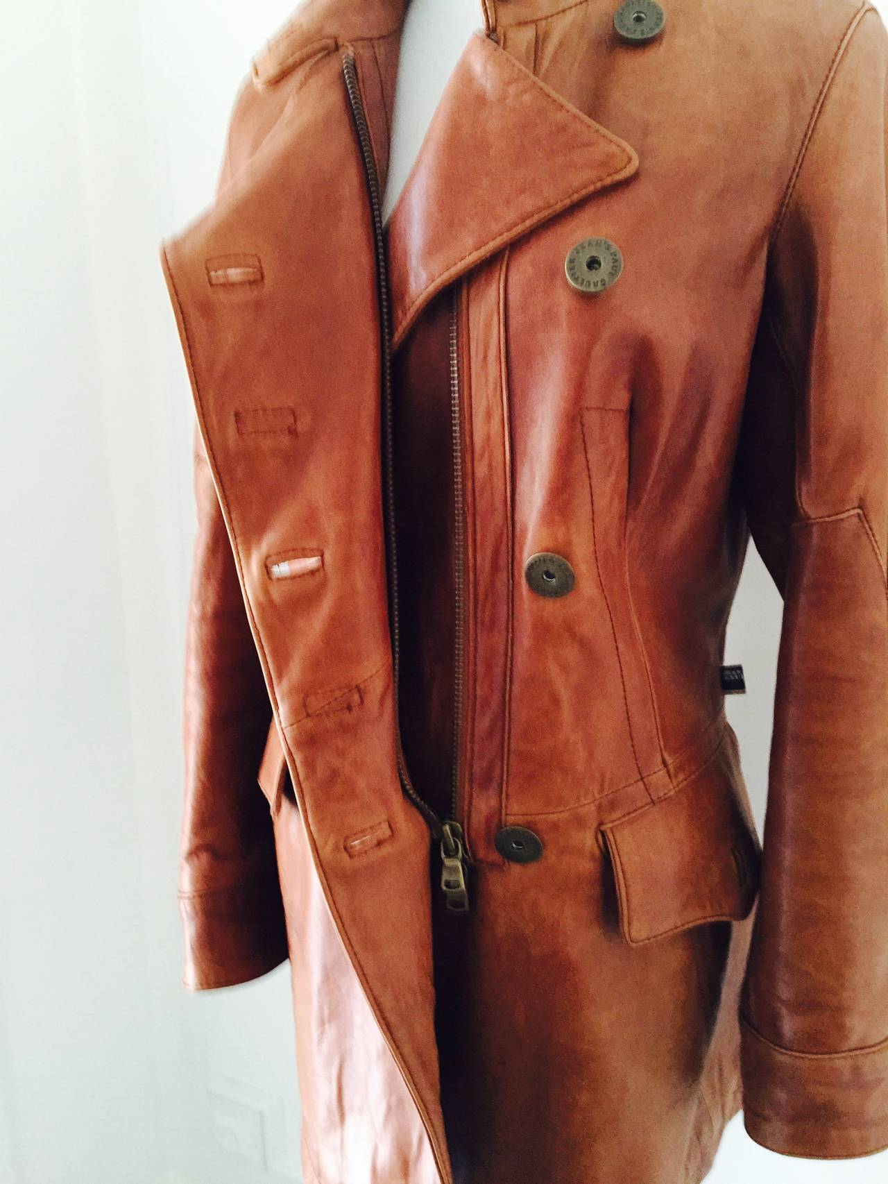 Women's Perfect Jean Paul Gaultier Leather Jacket 44 IT.
