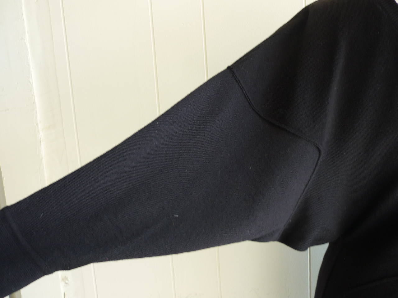 1980s Alaia Black Wool Dress with Butterfly Sleeves In Excellent Condition In Port Hope, ON